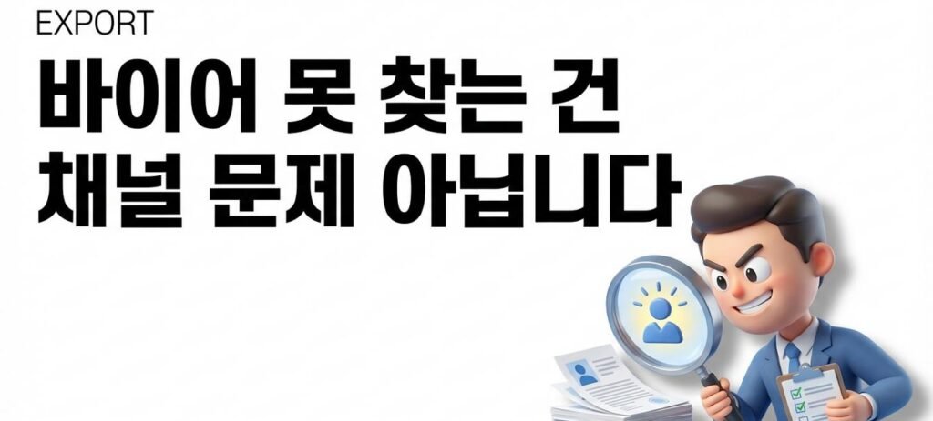 ## 알리바바, 전시회, 링크드인 다 해봤는데 왜 안 될까? 미국 바이어를 찾기 위해 할 수 있는 건 다 해봤을 겁니다. 알리바바에 입점하고, 전시회 부스도 세우고, 링크드인 메시지도 보내봤죠. 그런데 결과는? 대부분 비슷합니다. 연락 오는 건 브로커, 리셀러, 아니면 "견적만 달라"는 타이어킥커뿐. 문제는 채널이 아닙니다. **'검증 기준' 없이 리스트만 모으고 있기 때문입니다.** 리스트는 수백 개인데, "이 회사가 진짜 우리 제품을 살 회사인지" 판단할 기준이 없으니 무작위로 연락하게 됩니다. 결국 시간과 비용만 낭비하죠. 그렇다면 '진짜 바이어'는 어떤 기준으로 구분할 수 있을까요? --- ## 이 3가지 없으면 바이어 아닙니다 진짜 바이어를 구분하는 핵심은 딱 3가지입니다. **데이터, 의도, 적합도.** [이미지1: 인포그래픽으로 구성하며 '데이터 기반 시장 검증 → 구매 의도 신호 → ICP 적합도' 3단계 흐름을 시각화] 첫 번째, **데이터 기반 시장 검증**입니다. 해당 품목을 실제로 수입하는 시장인지 확인해야 합니다. Trade Map을 활용하면 미국의 월별 수입 데이터로 품목별 시장 규모와 증감 추세를 확인할 수 있습니다. 두 번째, **구매 의도 신호(Buying Intent)**입니다. 지금 이 순간 관련 제품을 리서치 중인 회사인지가 중요합니다. Apollo 같은 GTM 플랫폼에서는 회사 단위로 구매 의도 점수를 제공합니다. 세 번째, **ICP 적합도(Score)**입니다. 우리 제품의 이상적 고객 프로필에 얼마나 맞는지를 수치화하는 겁니다. 이 3가지 기준만 적용해도 바이어 후보군의 80%는 걸러집니다. 남은 20%에 집중하면 됩니다. 기준은 알겠는데, 실제로 어떻게 적용할까요? --- ## 전시회 가기 전에 이 숫자부터 확인하세요 첫 번째 단계는 **숫자로 시장을 좁히는 것**입니다. Trade Map(trademap.org)에서 우리 품목의 HS코드를 검색하면 미국이 해당 품목을 얼마나 수입하는지, 어디서 수입하는지, 증가세인지 감소세인지 한눈에 보입니다. 예를 들어, 특정 산업용 부품의 HS코드를 검색했더니 미국 수입량이 최근 3년간 연평균 12% 증가 중이라면? 그 품목으로 미국 바이어를 찾는 건 방향이 맞다는 뜻입니다. 반대로 수입량이 계속 줄고 있다면? 아무리 좋은 바이어 리스트가 있어도 시장 자체가 축소 중인 겁니다. **전시회에 수천만 원 쓰기 전에, Trade Map 데이터 10분 보는 게 먼저입니다.** [이미지2: Trade Map 화면 캡처 예시로, 특정 HS코드의 미국 수입 추이 그래프 형태] 시장은 좁혔습니다. 이제 그 시장 안에서 '지금 찾는 회사'를 어떻게 골라낼까요? --- ## 관심 없는 회사에 연락하면 꼬입니다 두 번째 단계는 **구매 의도 신호가 있는 회사만 뽑는 것**입니다. Buying Intent란 뭘까요? 쉽게 말해, "지금 이 회사가 관련 제품을 검색하고 있다"는 신호입니다. Apollo 같은 플랫폼에서는 회사 단위로 이 의도 점수를 매깁니다. 예를 들어, A 회사가 최근 2주간 "industrial pump supplier"를 반복 검색했다면, 그 회사는 의도 점수가 높게 찍힙니다. 의도 점수가 높은 회사를 먼저 뽑고, 그 회사의 구매 담당자나 소싱 매니저를 찾으면 됩니다. 반대로, 아무 의도 신호도 없는 회사에 콜드 메일을 보내면 어떻게 될까요? 무응답이 기본이고, 운 나쁘면 스팸 신고당합니다. 발신 도메인 평판까지 깎이면 이후 메일 발송 자체가 어려워지죠. **의도 있는 회사에만 연락하세요. 그게 효율의 시작입니다.** 의도 있는 회사를 골랐습니다. 그런데 그중에서도 누구에게 먼저 연락해야 할까요? --- ## 전부 연락하면 시간 낭비, 이 순서로 하세요 세 번째 단계는 **ICP 적합도 스코어로 우선순위를 고정하는 것**입니다. ICP(Ideal Customer Profile)는 "우리 제품을 살 가능성이 가장 높은 고객의 특성"을 정의한 겁니다. 회사 규모, 산업군, 지역, 연매출 등 여러 조건을 조합하죠. Apollo에서는 이 ICP 기준에 따라 회사마다 스코어를 매깁니다. - **Excellent**: 조건에 거의 완벽히 맞음 - **Good**: 대부분 맞음 - **Fair**: 일부만 맞음 - **Not a fit**: 안 맞음 [이미지3: Apollo 스코어 필터 화면 예시로, Excellent/Good/Fair/Not a fit 등급 분류 시각화] 여기서 중요한 건, 단순히 점수만 보는 게 아니라 **"왜 이 회사가 적합한지" 근거 시그널도 확인할 수 있다는 점**입니다. 예를 들어, "최근 6개월 내 신규 공장 증설" 같은 시그널이 있다면? 그 회사에 연락할 때 "공장 증설하셨다고 들었는데, 장비 수요 있으시면 말씀하세요" 같은 맞춤 접근이 가능해집니다. **전부 연락하지 마세요. Excellent부터 순서대로 가세요.** 우선순위까지 정했습니다. 이제 실제로 접촉할 때 어떻게 운영하면 효율적일까요? --- ## 검증된 바이어에게만 자동으로 접촉하는 법 네 번째 단계는 **리서치 → 접촉 → 후속 관리를 자동화된 워크플로우로 고정하는 것**입니다. 솔직히, 매번 수동으로 바이어 정보 찾고, 메일 쓰고, 후속 메일 보내고… 이거 계속하면 지칩니다. 그리고 사람이 하면 빠지는 것도 생깁니다. Apollo의 Workflows 기능을 활용하면 이 과정을 자동화할 수 있습니다. 2025년 업데이트된 AI Research 기능은 컨택 정보를 자동으로 리서치해주고, DNC(Do Not Contact) 스크리닝까지 자동으로 처리합니다. 시퀀스 설계 예시: 1. **1차 발송**: 맞춤형 콜드 메일 발송 2. **3일 후**: 무응답 시 리마인드 메일 자동 발송 3. **7일 후**: 반응별 분기 처리 (오픈만 했으면 A 메일, 클릭했으면 B 메일) [이미지4: 시퀀스 설계 흐름도 - 1차 발송 → 리마인드 → 반응별 분기 처리] 이 구조를 한 번 세팅해두면, 검증된 바이어 리스트에만 자동으로 접촉하고 후속 관리까지 돌아갑니다. **린다 플러스**도 비교 검토 대상입니다. 특히 수출 초보 제조사라면 유용합니다. 린다 플러스는 시장 데이터 분석 → ICP 기반 타겟 그룹화 → 맞춤 콜드 메일 AI 작성 → 시퀀스 자동 실행까지 원스톱으로 지원합니다. 190개국 시장 데이터를 기반으로 '기회 시장 선별'이 가능하고, 바이어 니즈를 공략하는 콜드 메일을 AI가 대신 써줍니다. [린다 플러스 자세히 보기](https://rinda.ai/?utm_source=RINDA_BLOG&utm_medium=organic_social&utm_campaign=content_marketing&utm_term=AI_create&utm_content=content_marketing) --- ## 채널 늘리지 마세요, 기준을 세우세요 정리하겠습니다. 미국 바이어를 찾는 건 '채널'의 문제가 아닙니다. **'파이프라인'의 문제입니다.** 전시회, 플랫폼, 광고는 **검증된 바이어 후보가 확보된 후** 확장 수단으로 쓰는 겁니다. 먼저 해야 할 건 이겁니다: 1. 데이터로 시장 좁히기 (Trade Map) 2. 의도 신호로 회사 뽑기 (Buying Intent) 3. 스코어로 우선순위 고정하기 (ICP Score) 4. 운영 체계화하기 (자동화 워크플로우) [이미지5: 4단계 파이프라인 흐름 요약 인포그래픽 - 시장 검증 → 의도 필터 → 스코어링 → 자동화] 이 파이프라인이 갖춰지면, 전시회나 광고 비용을 뒤로 미루고도 바이어 접촉이 가능합니다. 한 가지 더. 공식 기관 루트도 병행하면 좋습니다. KITA 해외지부(댈러스)에서는 매칭 상담회, 바이어 컨설팅 등을 지원합니다. GTM 자동화 도구와 기관 루트를 조합하면 초보 제조사도 구조적으로 실패 확률을 낮출 수 있습니다. KITA 해외지부(댈러스) 참고: [overseas.kita.net/dal/main.do](https://overseas.kita.net/dal/main.do) **채널을 더 찾지 마세요. 기준을 먼저 세우세요.**