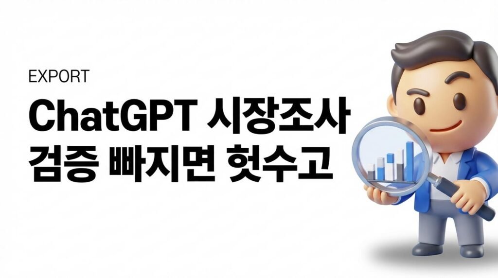 ## ChatGPT가 뽑아준 '유망시장', 믿어도 될까요?nn"베트남 시장 진출 유망합니다."nnChatGPT에게 해외시장 조사를 시켜보면 이런 답변을 받습니다. 깔끔하고, 그럴듯해 보이죠.nn그런데 "근거가 뭐야?"라고 물어보면 어떨까요?nn대부분 모호한 설명이 돌아오거나, 있지도 않은 데이터를 만들어내기도 합니다. 실제로 ChatGPT가 인용한 통계를 찾아보면 출처가 없는 경우가 많습니다.nn여기서 중요한 사실 하나.nnChatGPT는 '가설 생성기'입니다. '검증기'가 아닙니다.nn아이디어를 빠르게 뽑아내는 데는 탁월하지만, 그 아이디어가 맞는지 증명하는 건 전혀 다른 영역이에요. 검증 없이 ChatGPT 답변만 믿고 시장에 뛰어들면, '추측'에 돈을 거는 셈입니다.nn그렇다면 어디서 진짜 숫자를 가져와야 할까요?nn---nn## ChatGPT 답변, 이 3개 사이트로 30분 안에 검증하세요nn가설을 '근거'로 바꿔주는 무료 데이터 소스가 있습니다. 전 세계 수출기업이 실제로 쓰는 곳들이에요.nn[이미지1: 인포그래픽으로 구성하며, OECD CPI / WTO Tariff & Trade Data / ITC Trade Map 3가지 데이터 소스의 용도와 특징을 한눈에 비교하는 표]nn**1. OECD CPI – 물가와 구매력을 확인할 때**nn타겟 국가의 소비자물가지수를 보면, 현지 구매력이 어느 정도인지 가늠할 수 있습니다. 물가 상승률이 높다면? 우리 제품의 가격 경쟁력이 달라질 수 있죠.nn→ [OECD Consumer Price Index](https://www.oecd.org/en/data/insights/statistical-releases/2025/12/consumer-prices-oecd-updated-8-december-2025.html)nn**2. WTO Tariff & Trade Data – 관세와 진입장벽 확인**nn"이 나라에 우리 제품 수출하면 관세가 얼마나 붙지?"nn이 질문에 정확히 답해주는 곳입니다. 품목별 관세율, 수입구조까지 한눈에 볼 수 있어요.nn→ [WTO Tariff & Trade Data](https://ttd.wto.org/en)nn**3. ITC Trade Map – 220개국 수출입 흐름**nn가장 실무적인 데이터입니다. 특정 품목이 어느 나라에서 얼마나 수입되는지, 경쟁국은 어디인지 숫자로 보여줍니다.nn→ [ITC Trade Map](https://www.intracen.org/resources/tools/trade-map)nn이 세 곳만 활용해도 ChatGPT가 던진 가설의 80%는 검증할 수 있습니다.nn---nn## OECD도 빠뜨린 데이터, 당신은 챙겼나요?nn그런데 한 가지 주의할 점이 있습니다.nn공신력 있는 기관 데이터라고 해서 완벽하진 않아요.nn실제로 OECD의 2025년 10월 소비자물가지수 발표에서 미국 데이터가 누락된 적이 있습니다. 집계 방식 차이로 일부 국가 수치가 빠진 거죠.nn"공식 데이터니까 다 맞겠지"라고 생각하면 위험합니다.nn그래서 필요한 게 **복수 소스 교차 검증**입니다.nnOECD에서 확인한 수치를 WTO나 ITC 데이터와 비교해보세요. 숫자가 엇갈리면, 최신 업데이트 날짜를 확인하고 더 신뢰할 수 있는 쪽을 선택하면 됩니다.nn데이터도 '빈칸'이 있다는 걸 알고 있는 것만으로, 의사결정의 정확도가 달라집니다.nn---nn## 검증된 시장, 이제 바이어가 나를 찾게 만들려면?nn자, 여기까지 왔다면 시장은 어느 정도 정리됐을 겁니다.nn그런데 진짜 문제는 그다음이에요.nn시장은 찾았는데, 바이어는 어떻게 만나죠?nn[이미지2: 해외 바이어가 ChatGPT/Perplexity 등 AI 검색에 질문을 입력하고, 특정 기업 콘텐츠가 답변에 노출되는 흐름을 시각화한 다이어그램]nn최근 흥미로운 변화가 생기고 있습니다. 해외 바이어들이 공급업체를 찾을 때 구글만 쓰지 않습니다. ChatGPT나 Perplexity 같은 AI 검색에 직접 물어보는 경우가 늘고 있어요.nn"한국에서 OO 제품 잘 만드는 회사 추천해줘"nn이런 질문에 우리 회사가 답변에 포함되려면, 뭐가 필요할까요?nn---nn## 해외 바이어가 ChatGPT에 물었을 때, 당신 회사가 뜨게 하려면nnAI가 '짧은 리스트'에 올리는 콘텐츠에는 공통점이 있습니다.nn**1. Use Cases 섹션을 갖춘 콘텐츠**nn단순히 "우리 제품 좋아요"가 아니라, 구체적인 활용 사례가 정리된 페이지입니다. 최근 분석에 따르면, 캠페인 단위로 AI 유입 트래픽이 이런 페이지에 집중되는 경향이 나타납니다.nn**2. Structured Data 적용**nnProduct, FAQ, Review 같은 구조화된 데이터(스키마 마크업)가 있으면, AI가 정보를 정확히 이해하고 답변에 인용하기 쉬워집니다.nn**3. llms.txt 활용**nnAI 시스템에게 "이 콘텐츠를 우선적으로 참조해달라"고 신호를 보내는 방식입니다. 아직 초기 단계지만, 선제적으로 적용하는 기업들이 생기고 있어요.nn[이미지3: Structured Data와 llms.txt가 적용된 웹페이지 구조를 간단히 보여주는 예시 이미지]nn핵심은 이겁니다.nn단순히 콘텐츠를 만드는 게 아니라, **LLM이 재인용하기 쉬운 구조**로 문서화해야 합니다.nn검색엔진 최적화(SEO)를 넘어서, 이제는 AI 최적화(AEO)를 고민해야 하는 시대예요.nn---nn## 리서치부터 미팅까지, 70% 자동화한 팀은 뭐가 달랐을까nn여기까지 읽으면서 이런 생각 드셨을 수도 있어요.nn"데이터 검증하고, 타겟 확정하고, 콘텐츠 정비하고, 바이어 연락까지… 이걸 1인 담당자가 다 해?"nn솔직히, 쉽지 않습니다.nn시간도 리소스도 한계가 있으니까요.nn[이미지4: 시장 데이터 분석 → 타겟 그룹 확정 → 콜드메일 자동 생성 → 발송 및 후속 시나리오까지 이어지는 자동화 워크플로우 다이어그램]nn그래서 최근에는 이 전 과정을 자동화하는 흐름이 생기고 있습니다.nn린다 플러스 같은 AI 기반 서비스가 대표적인데요.nn- 190개국 시장 데이터를 분석해서 기회시장 TOP5를 선별해주고n- 구매 시그널을 분석해 타겟 그룹을 확정한 뒤n- 초개인화된 콜드메일을 자동으로 생성합니다n- 골든타임에 맞춰 발송하고, 바이어 반응에 따라 후속 시나리오까지 자율 실행해요nn실제로 이 방식을 쓴 기업들의 경우, 콜드메일 오픈율이 최대 45.43%까지 나왔고, 일주일 내 미팅이 성사된 사례도 있습니다.nn해외영업에서 "시장조사 → 바이어 발굴 → 미팅"까지의 사이클이 확실히 짧아지는 거죠.nn→ [린다 플러스 자세히 보기](https://rinda.ai/?utm_source=RINDA_BLOG&utm_medium=organic_social&utm_campaign=content_marketing&utm_term=AI_create&utm_content=content_marketing)nn---nn## 오늘 바로 적용하는 해외시장조사 3단계nn[이미지5: 3단계 체크리스트를 시각화한 인포그래픽 – 가설 검증 → 콘텐츠 정비 → 실행 자동화]nn정리하면, 이렇게 움직이시면 됩니다.nn**1단계: ChatGPT 가설 → 공신력 데이터로 숫자 검증**n- OECD CPI로 구매력 확인n- WTO로 관세/진입장벽 체크n- ITC Trade Map으로 실제 수출입 흐름 파악nn**2단계: 검증된 시장 → AI가 참조하는 구조로 콘텐츠 정비**n- Use Cases 섹션 추가n- Structured Data 적용 검토n- 바이어 관점에서 재인용하기 쉬운 정보 구조화nn**3단계: 타겟 확정 → 자동화 툴로 실행까지 연결**n- 수작업 한계를 인식하고n- 리서치-발굴-접근 사이클을 단축할 도구 활용nnChatGPT는 좋은 출발점입니다.nn하지만 출발점에서 멈추면, 결국 '추측'에 그칩니다.nn검증하고, 구조화하고, 실행까지 연결하는 흐름.nn이게 AI 시대에 해외시장을 여는 방법입니다.
