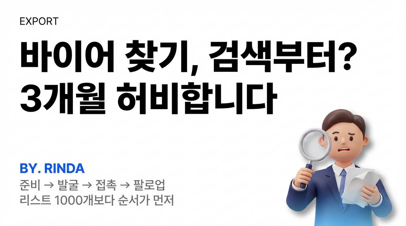 해외 바이어 찾기, 검색부터 하면 3개월 허비합니다 — 진짜 순서는 이겁니다