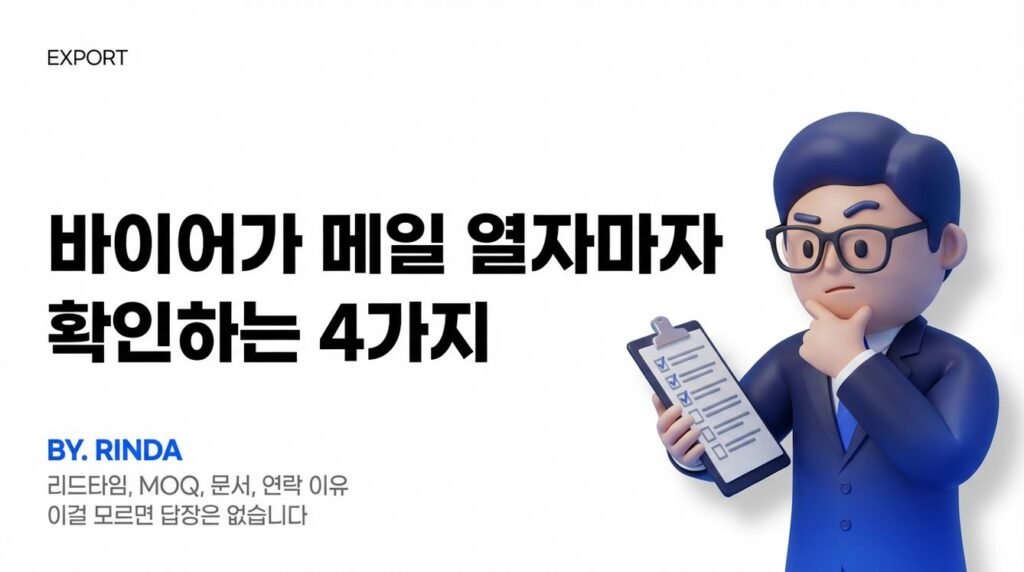 미국 바이어가 첫 메일에서 확인하는 4가지