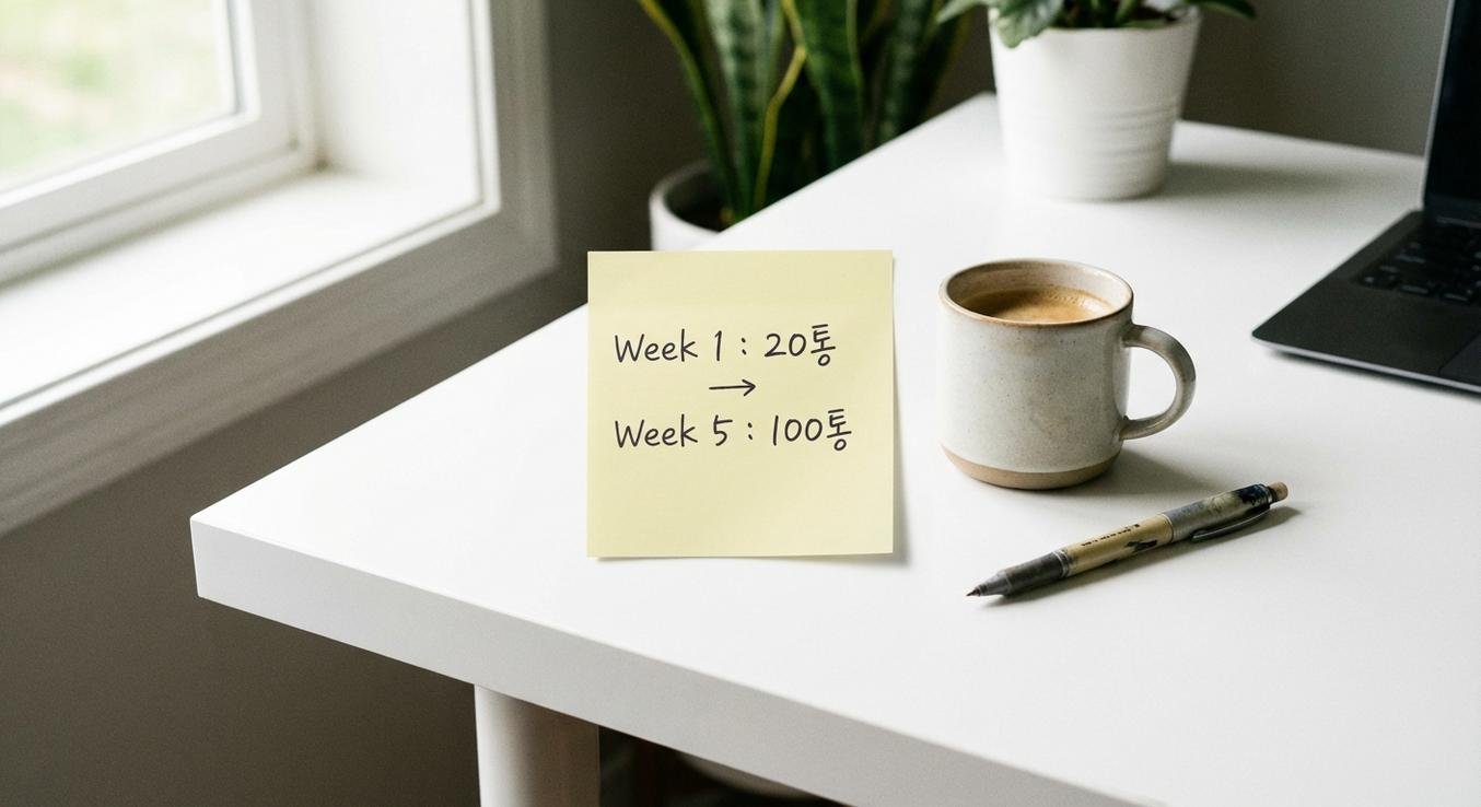 주차별 발송량 워밍업 스케줄 타임라인