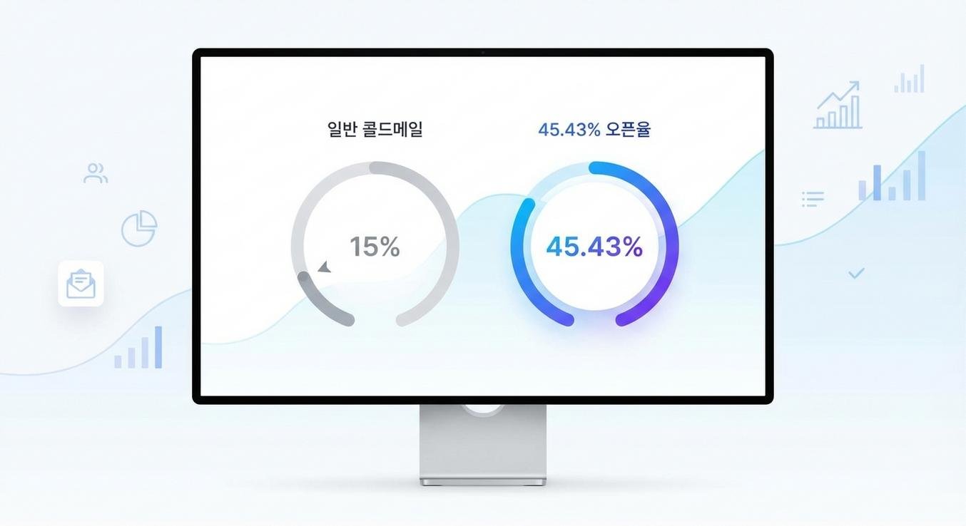 린다 플러스 대시보드 - 콜드메일 오픈율 비교